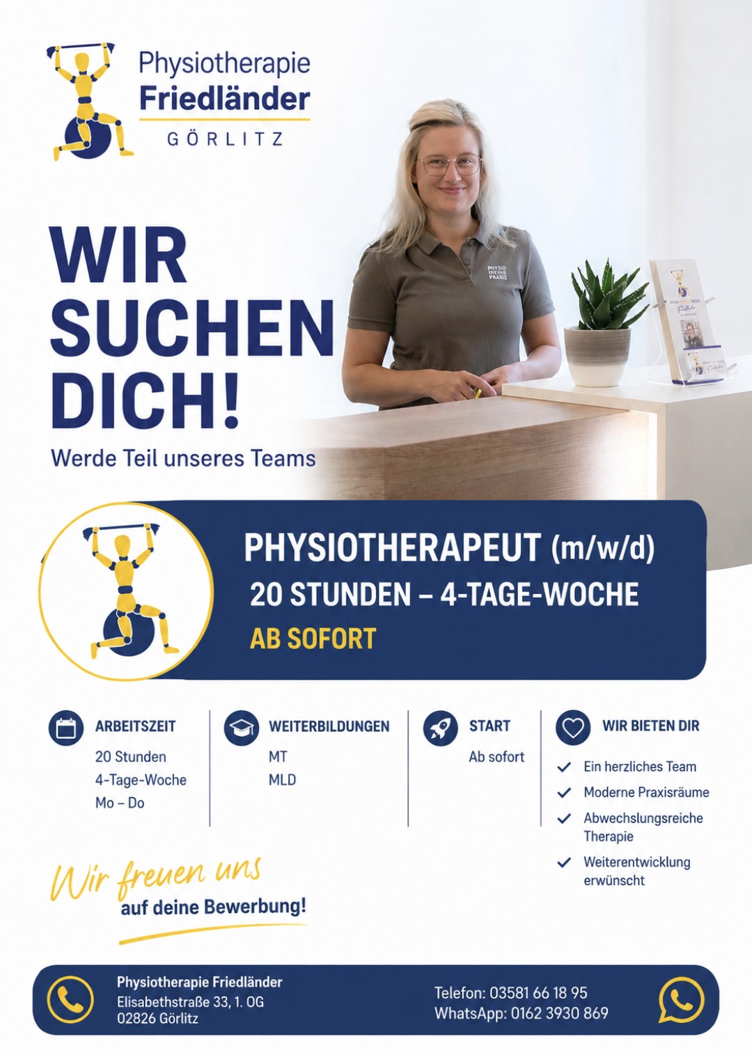 Suche Physiotherapeuten m/w/d